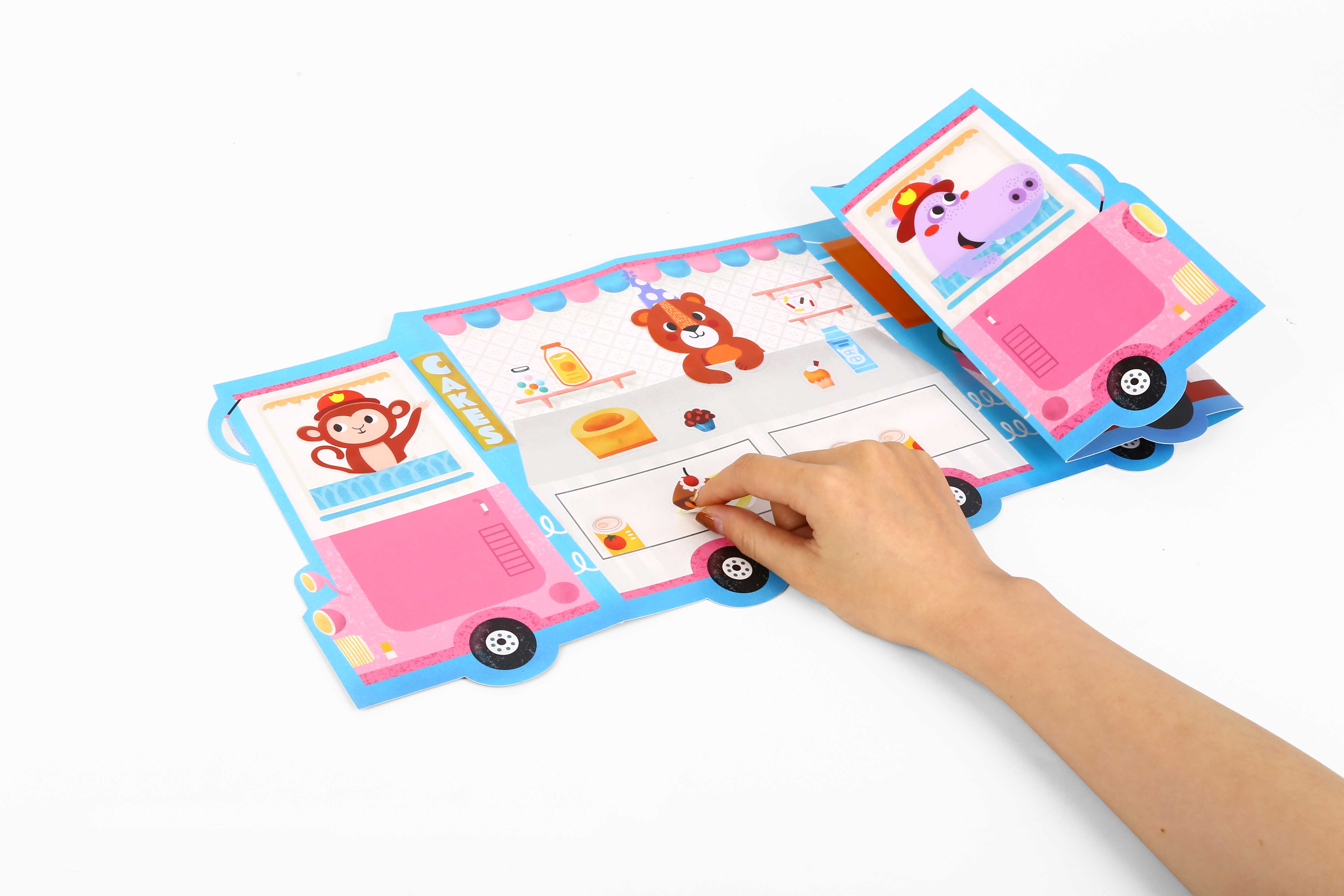 Reusable Stickers Activity Pad - Fire Truck & Ice Cream Truck